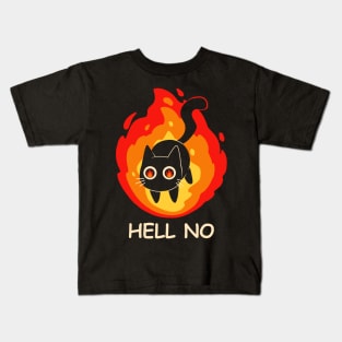 Hell No Cat Halloween Kids T-Shirt